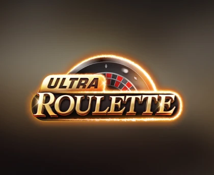 Stylized 'Ultra Roulette' logo by SA Gaming featuring a partial roulette wheel at the back.